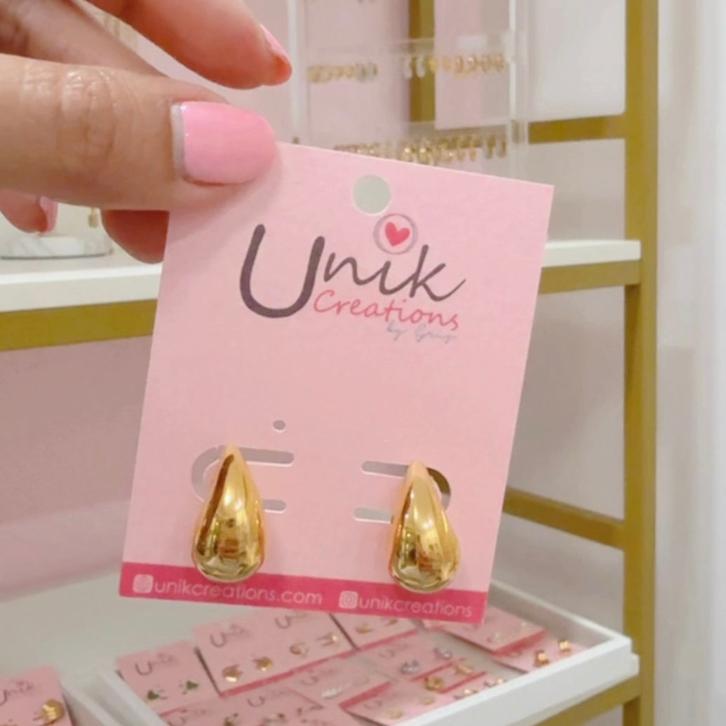 Aretes Gota Dorados Chicos