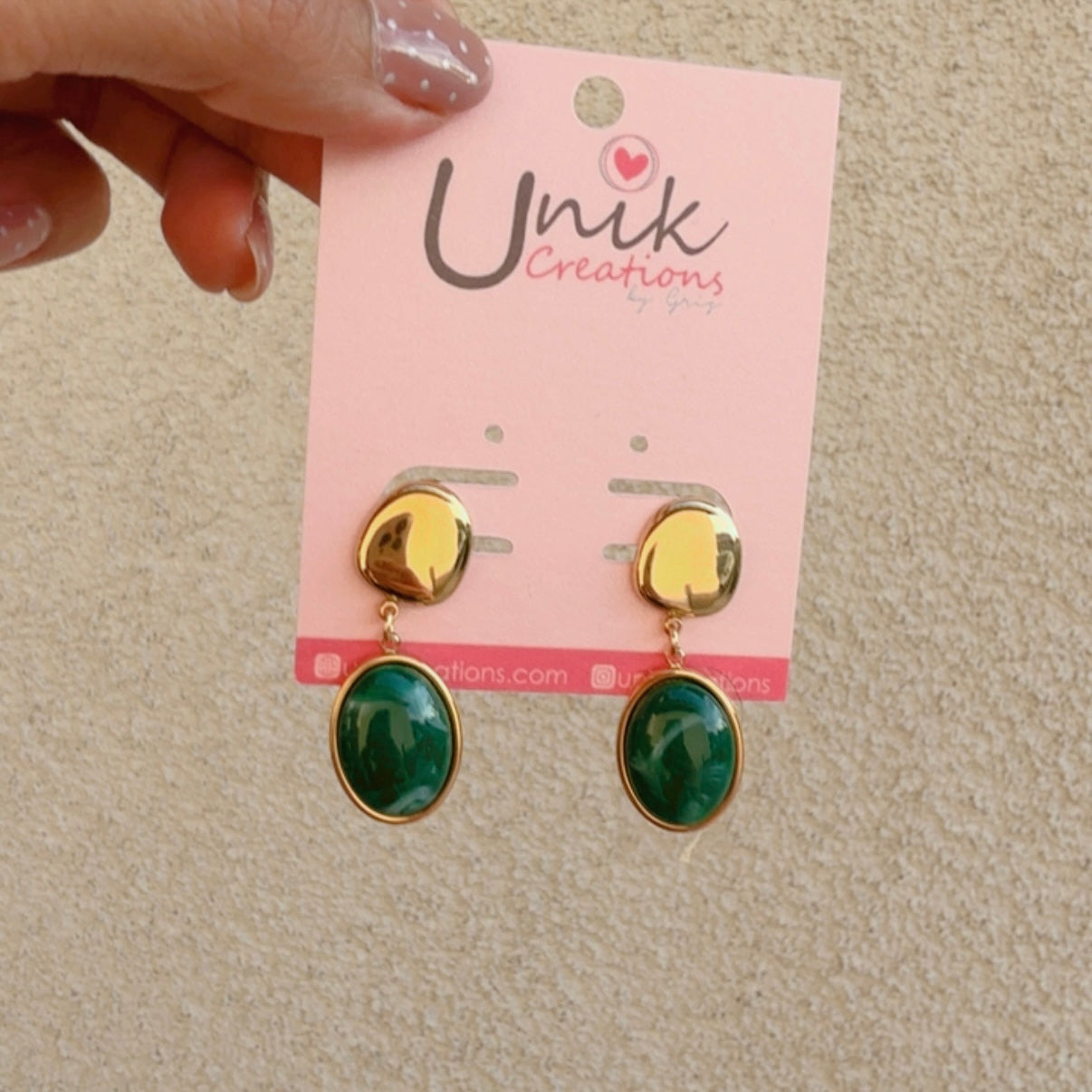 Aretes Ovalados Verdes