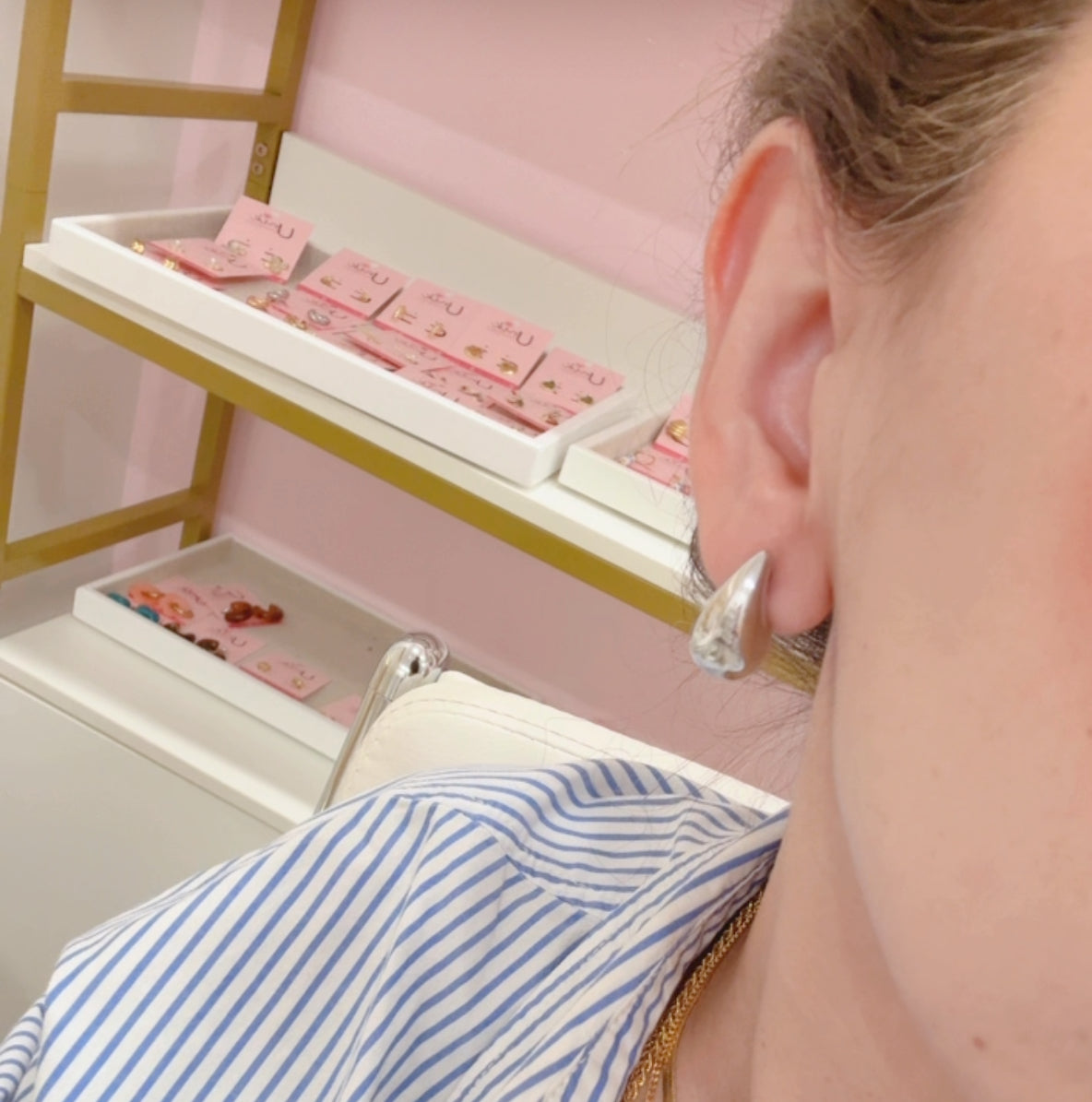 Aretes Gota Plateados Chicos