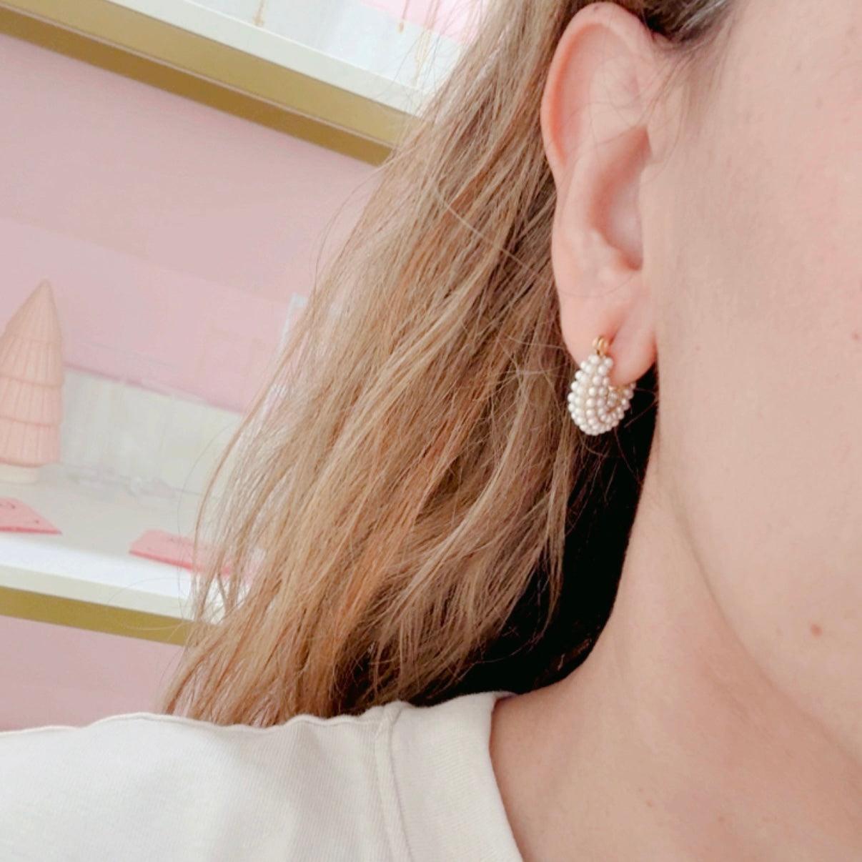 Aretes Arracada Perlitas