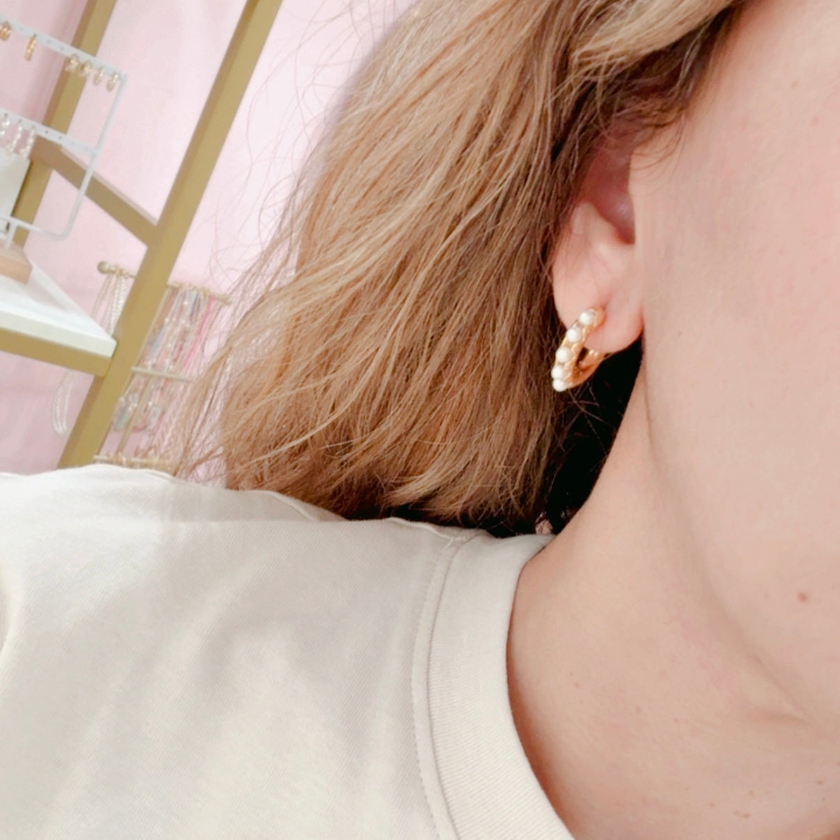 Aretes Arracada Perlas