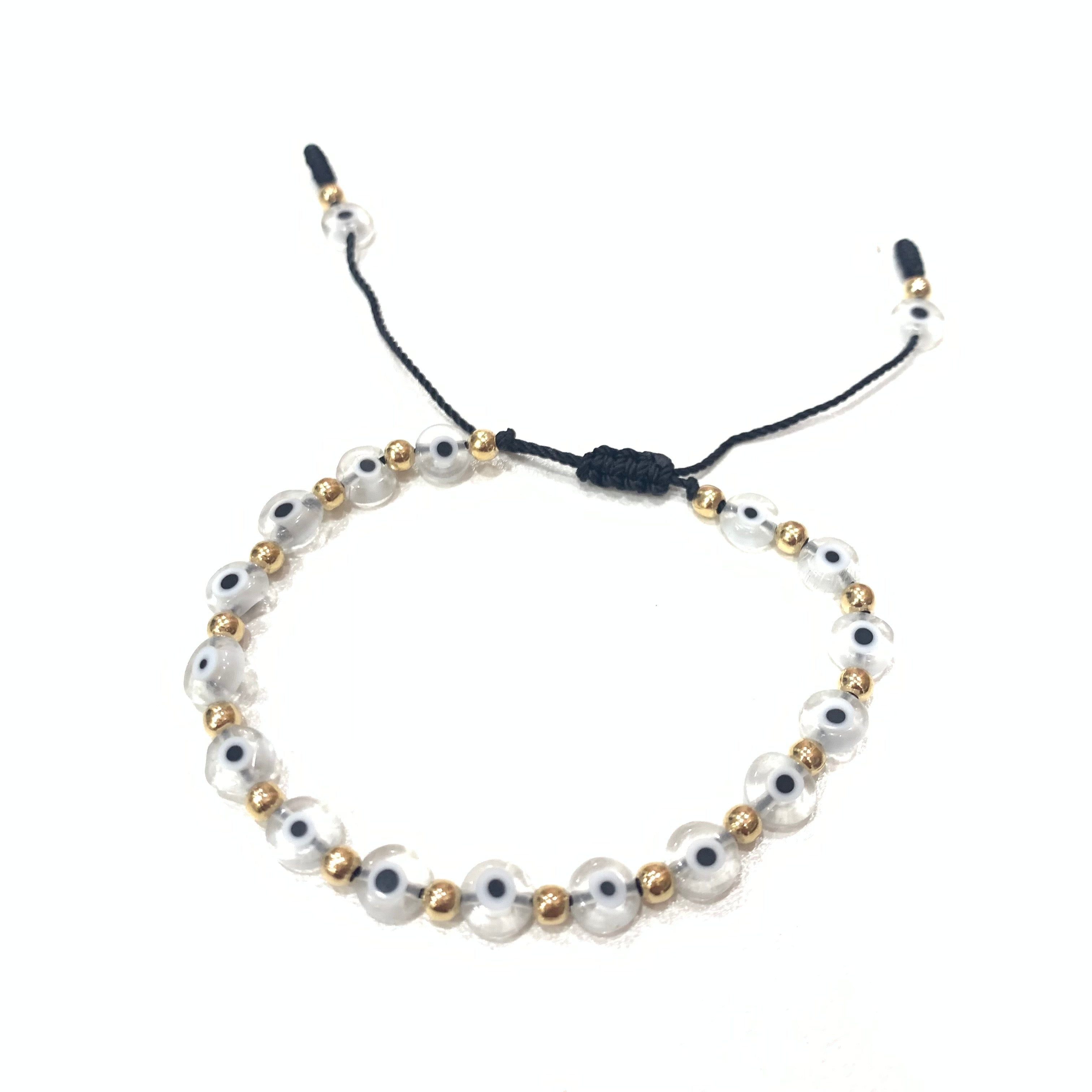 Pulsera Ojitos Cristalino Negra