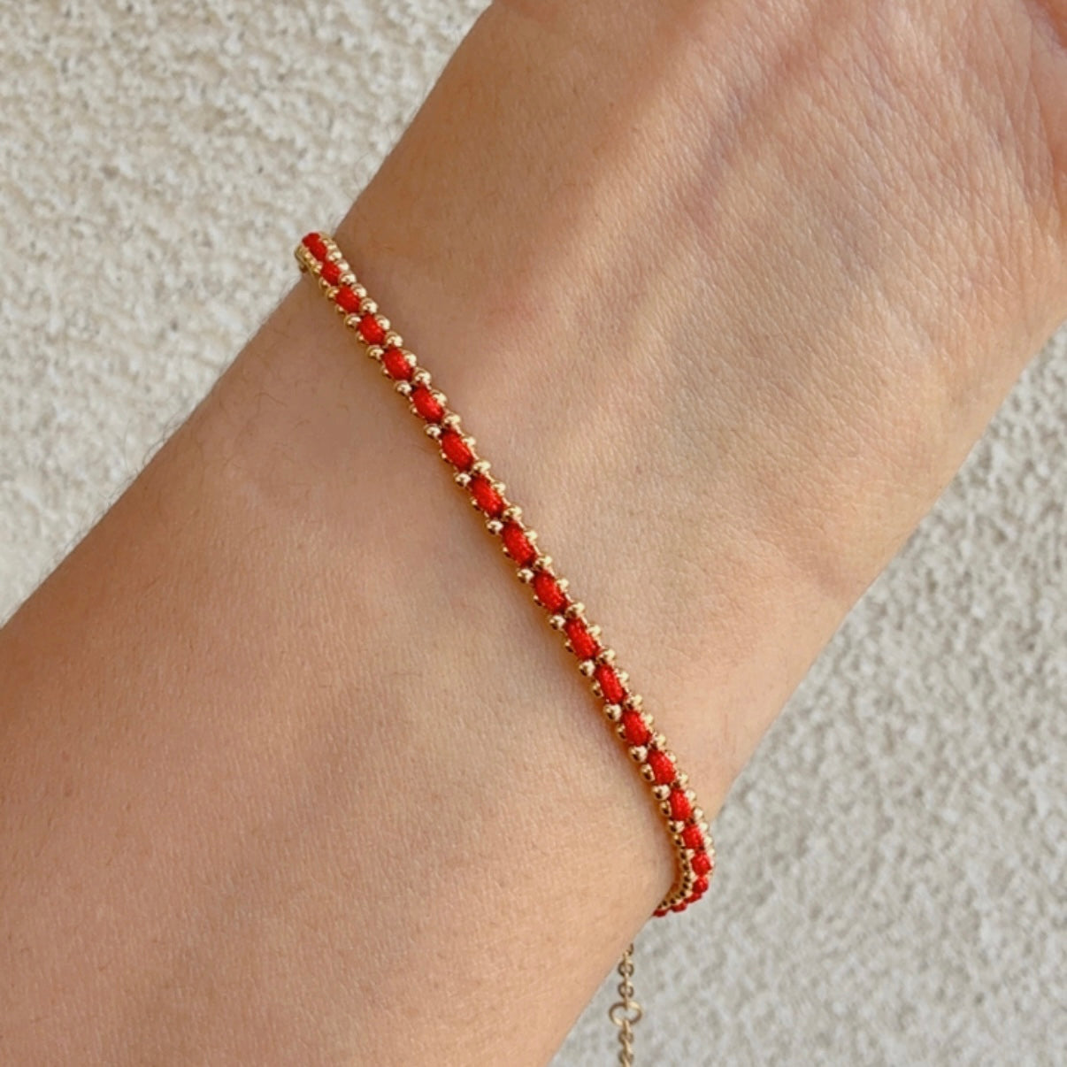 Pulsera Roja Acero