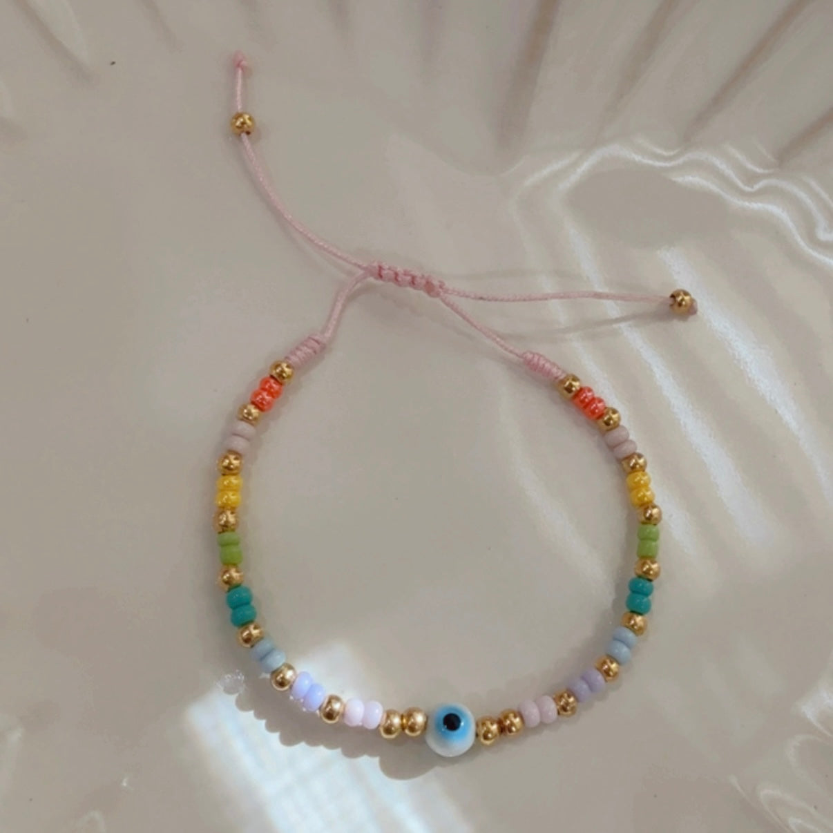 Pulsera Ojito Multicolor Rosada