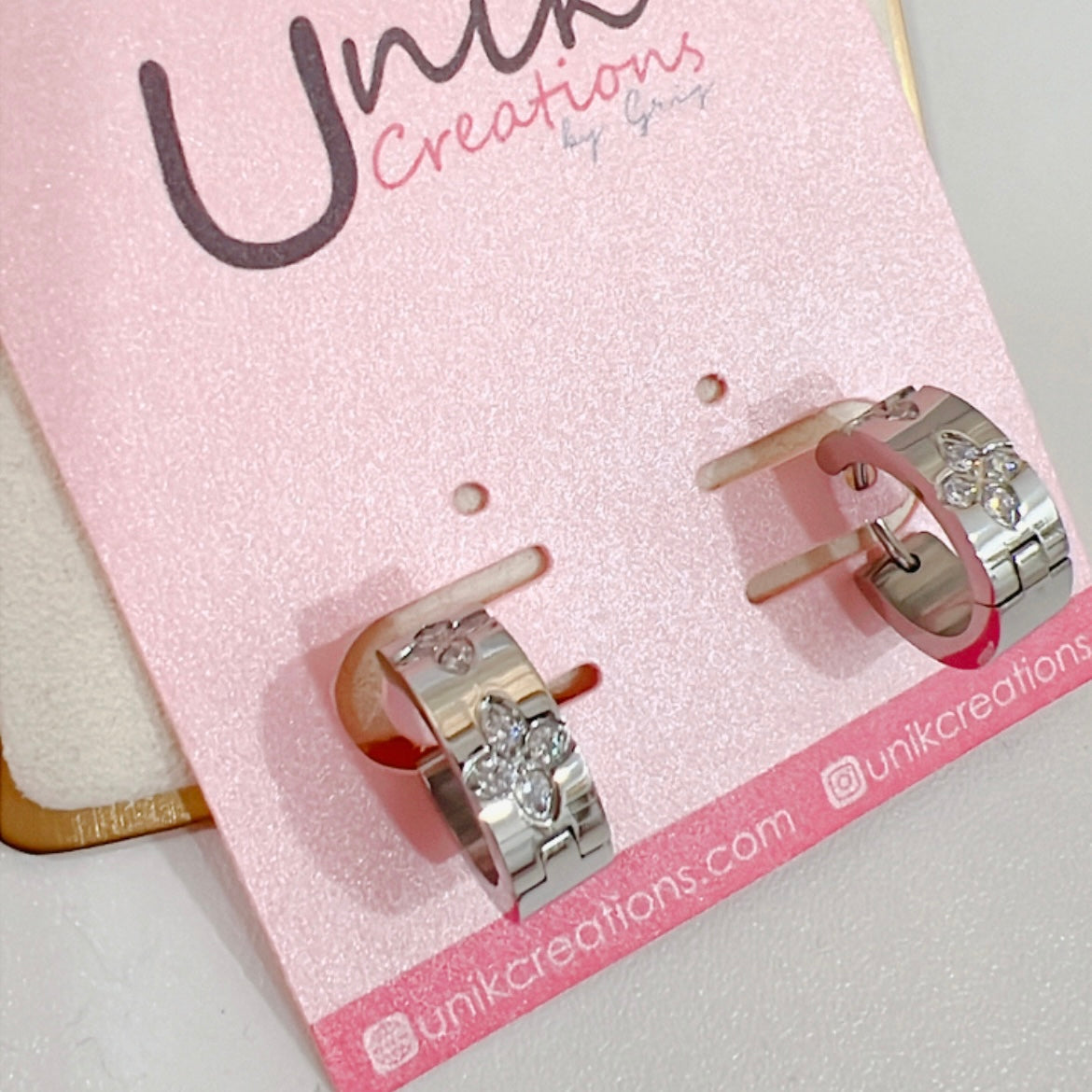 Aretes Arracada Clover Plateada