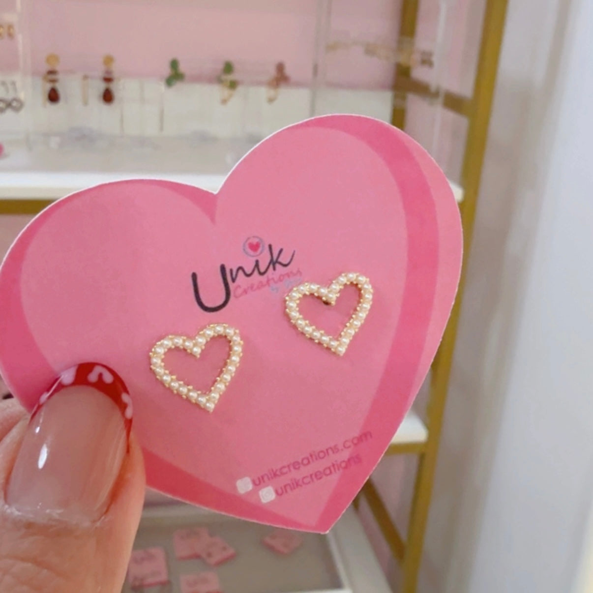 Aretes Corazón Perlitas