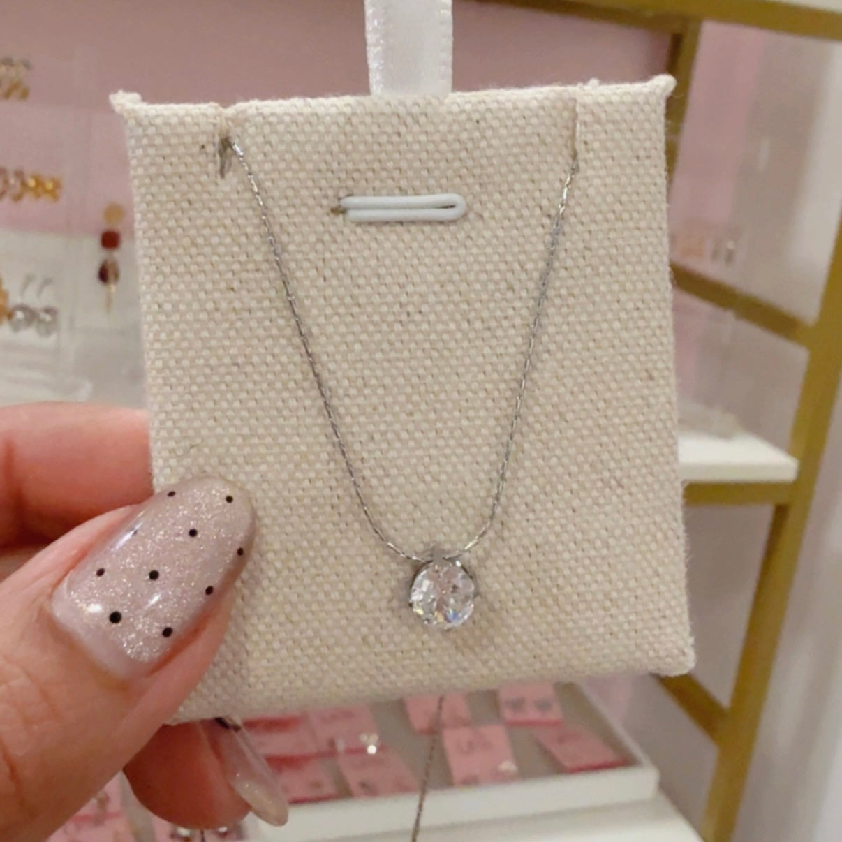 Collar Sencillo Piedrita Plateado