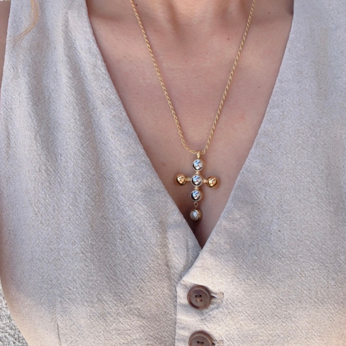 Collar Cruz Bicolor
