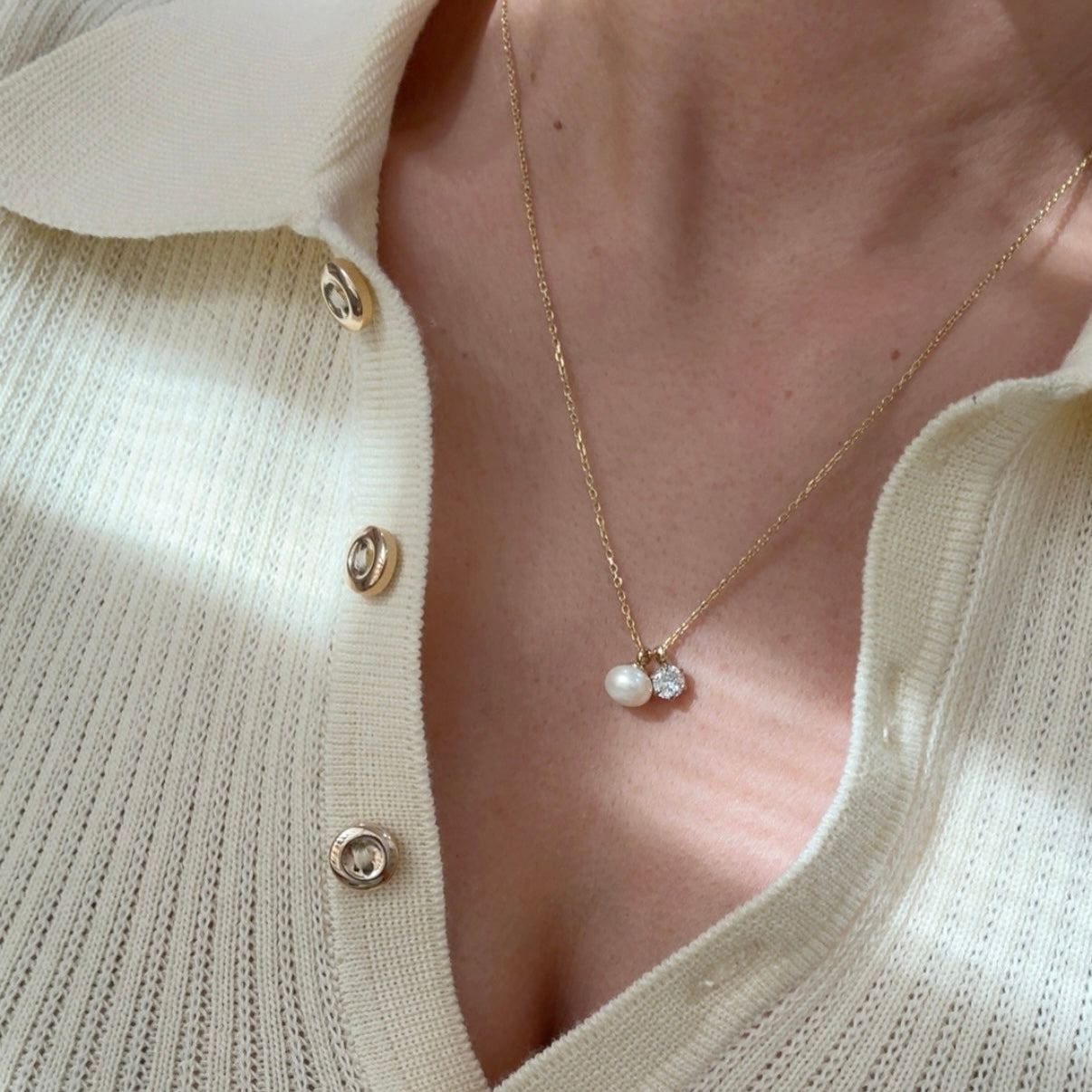 Collar Perlita Brillo