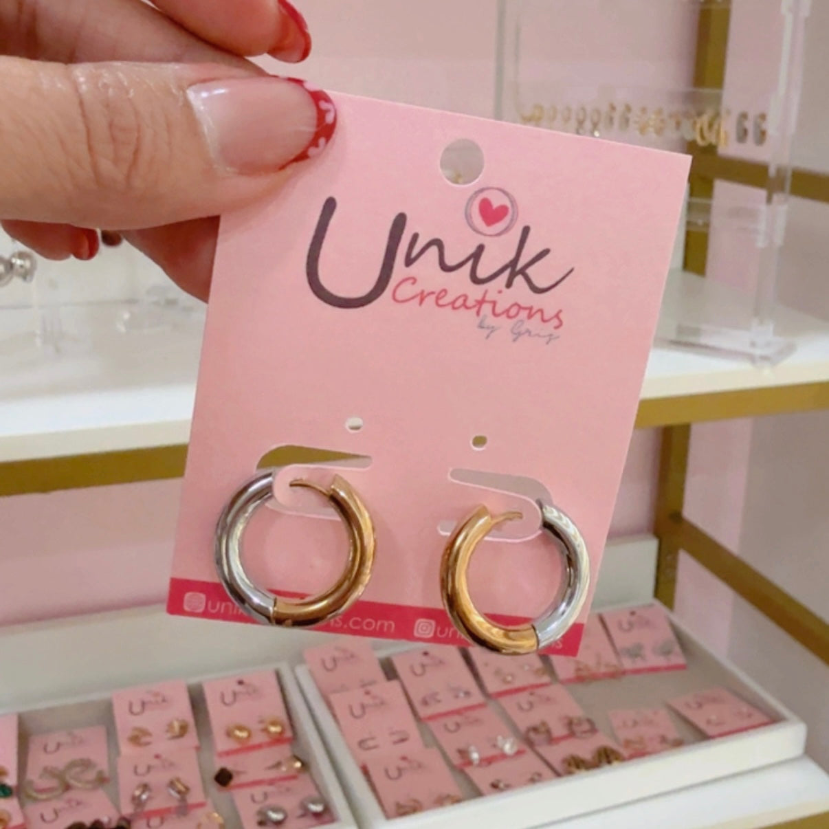 Aretes Arracada Bicolor