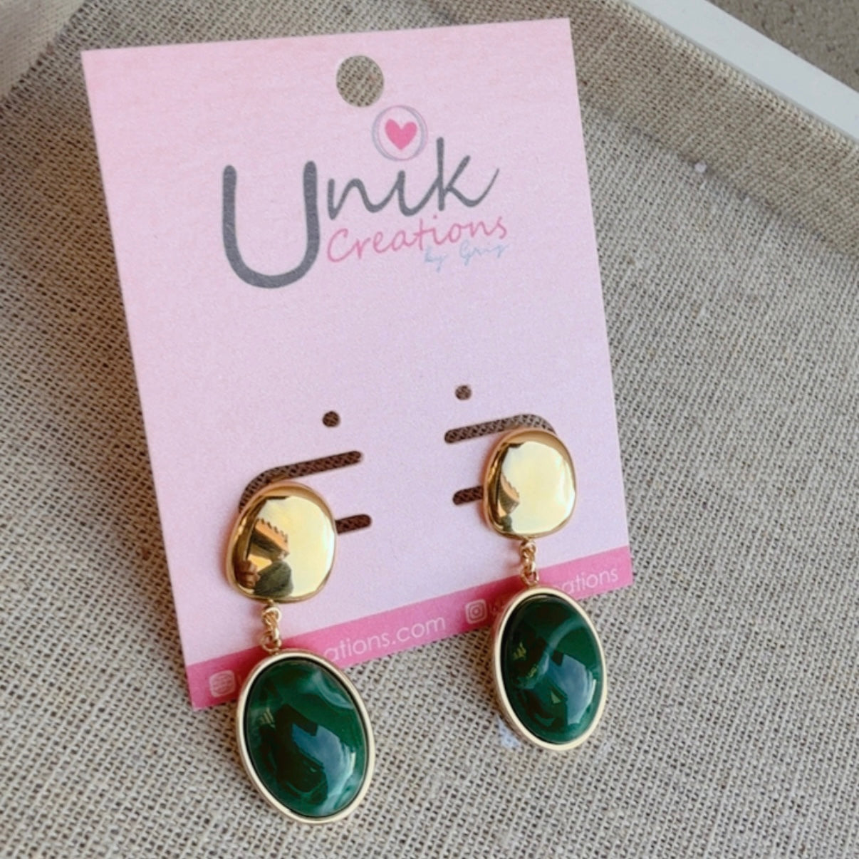 Aretes Ovalados Verdes