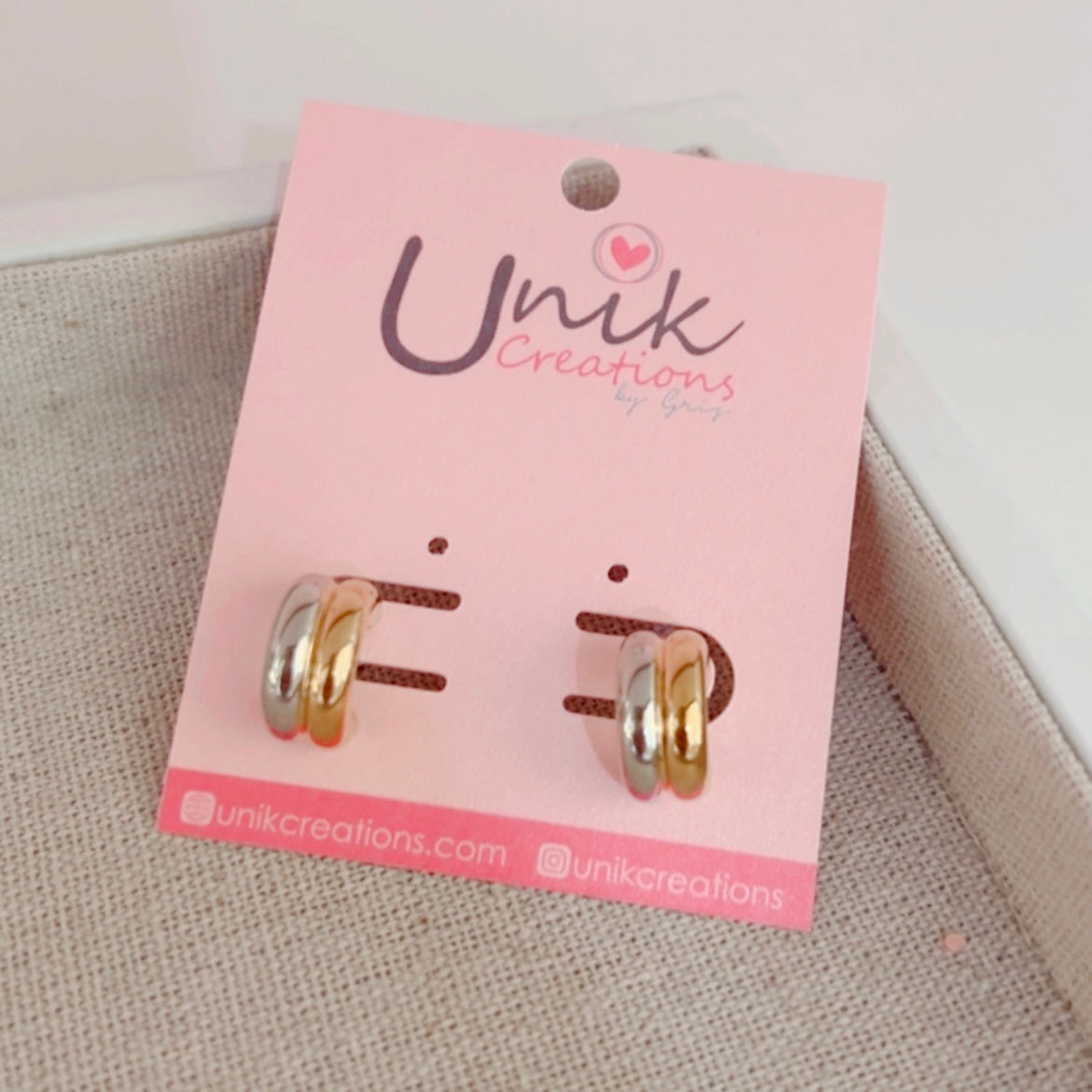 Aretes Doble Bicolor