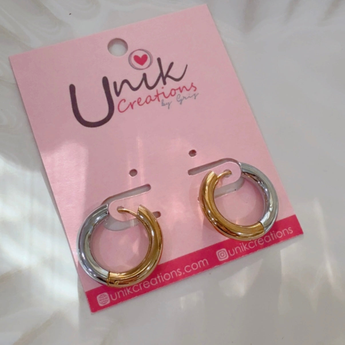 Two-Tone Hoop Earrings