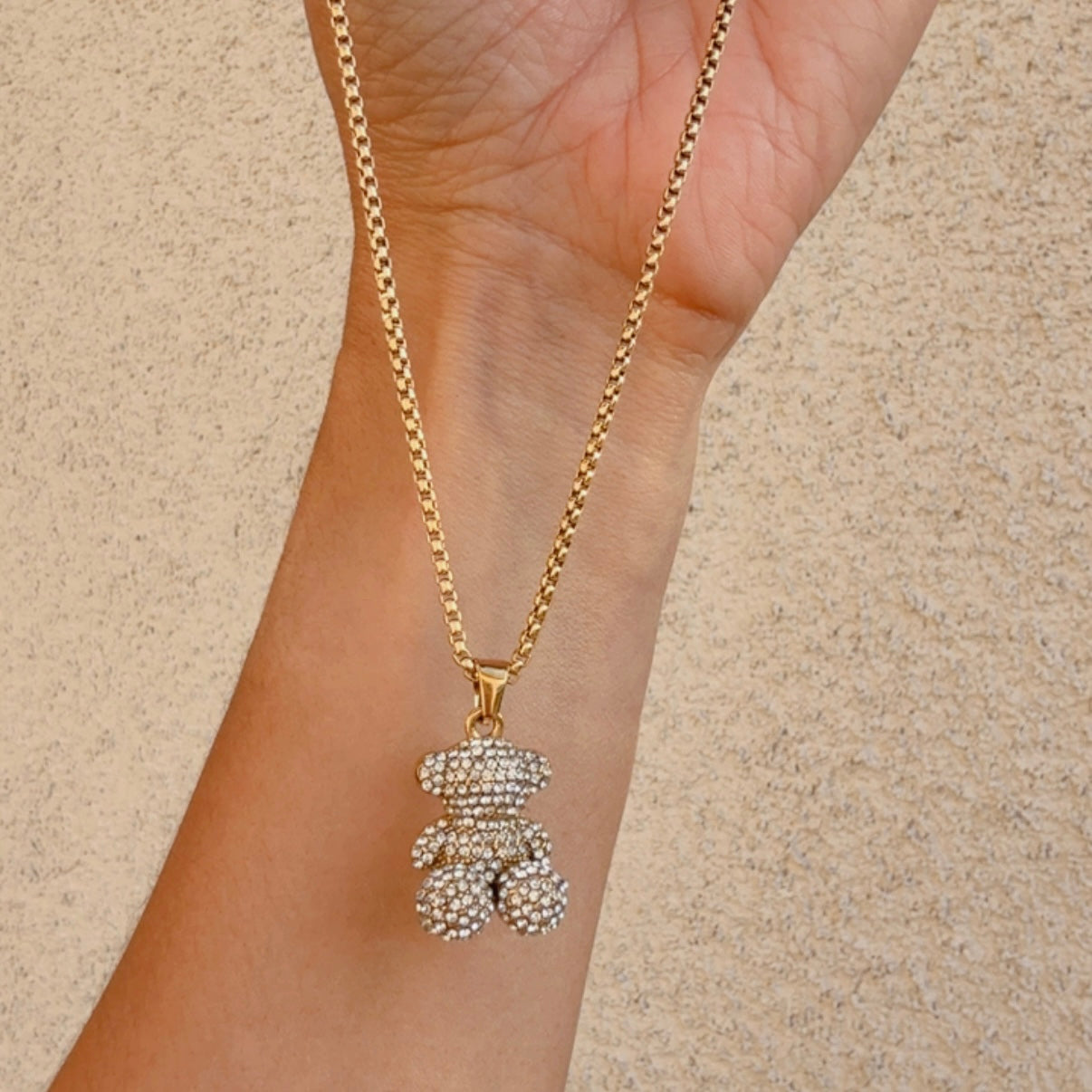 Collar Osito Cristalitos