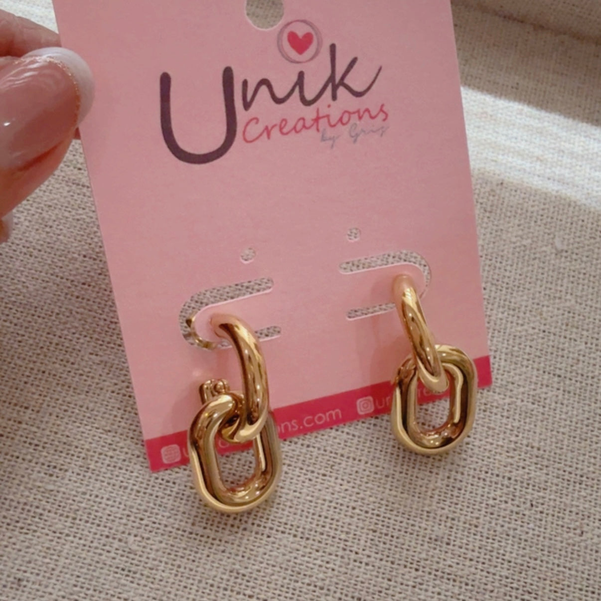 Aretes Eslabon Dorado