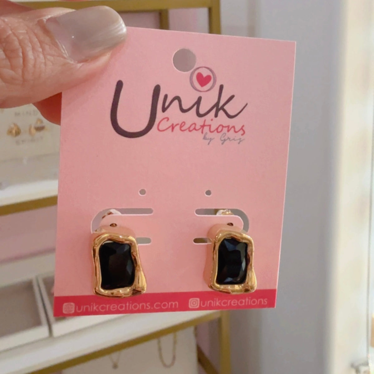 Black Stud Earrings