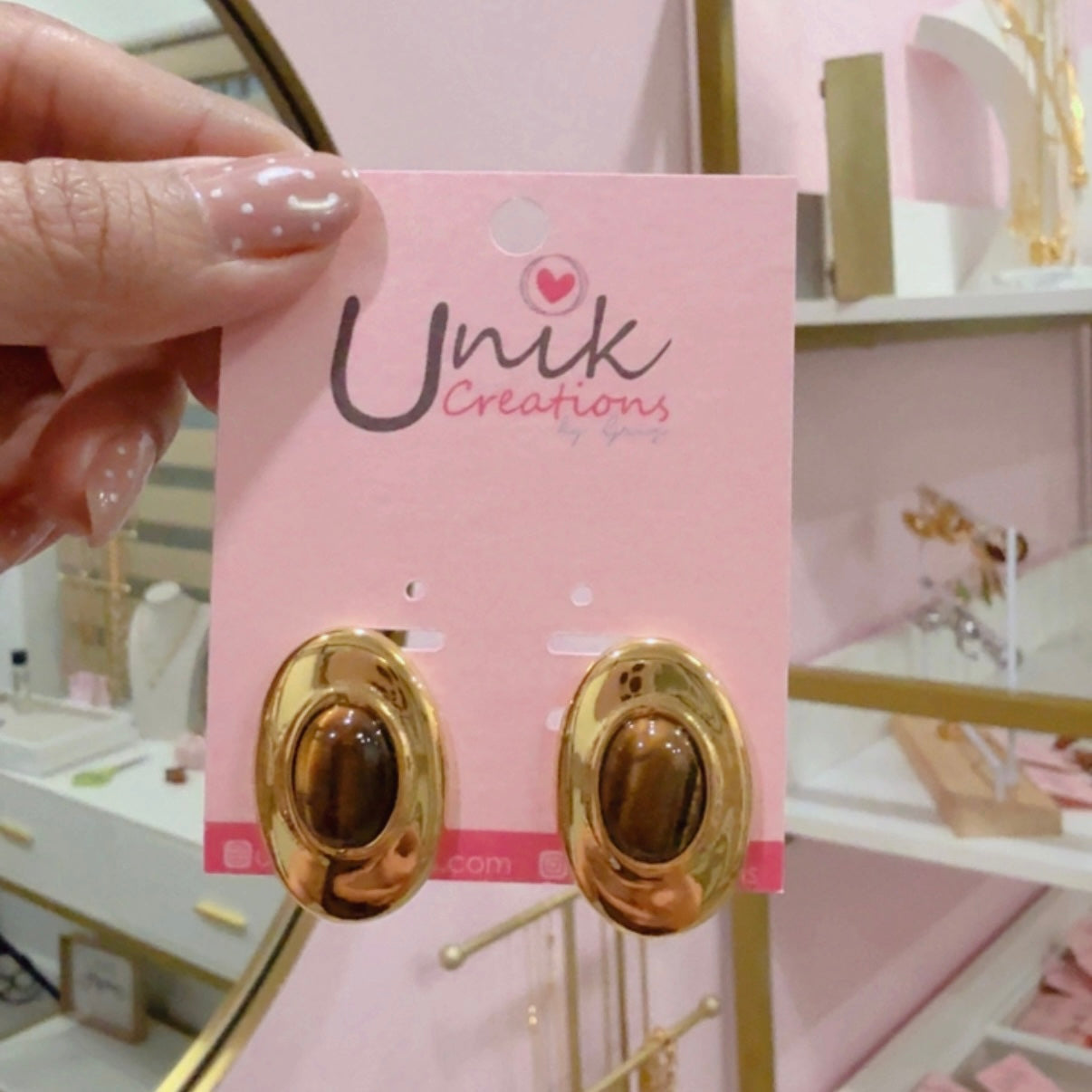 Aretes Ovalados Café Mixto