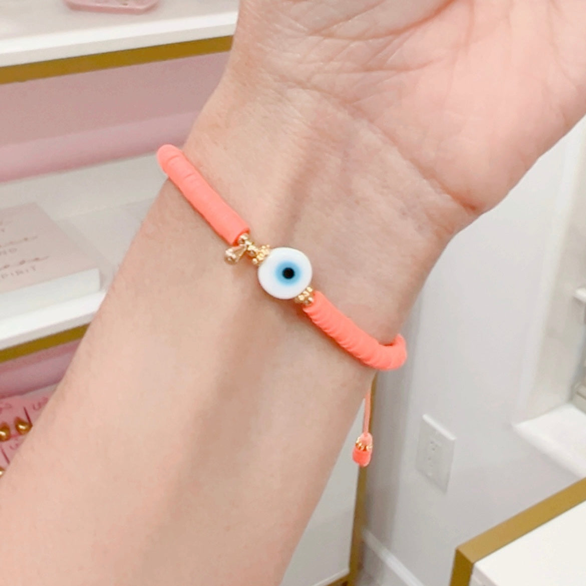 Pulsera Sencilla Ojo Salmon