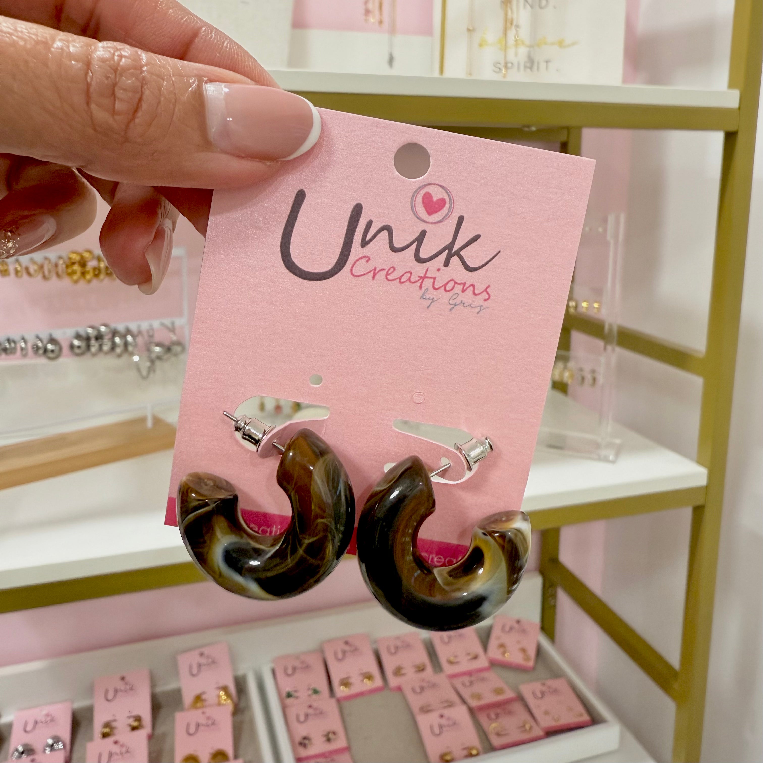 Aretes Chunky Cafe Obscuro