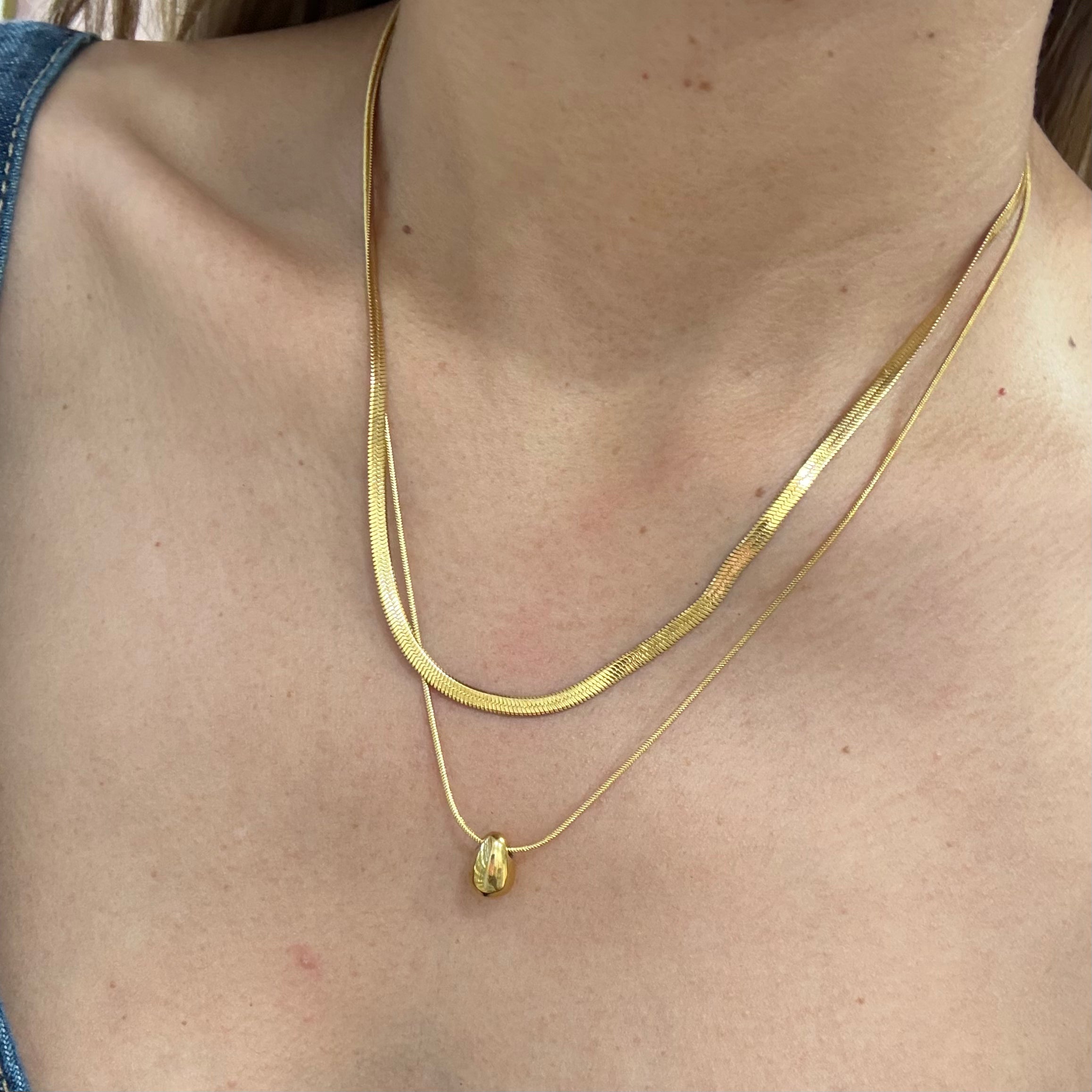Collar Layered doble Gota