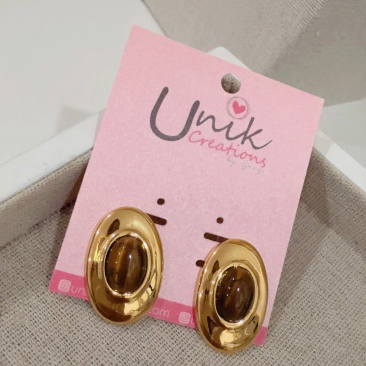 Aretes Ovalados Café Mixto