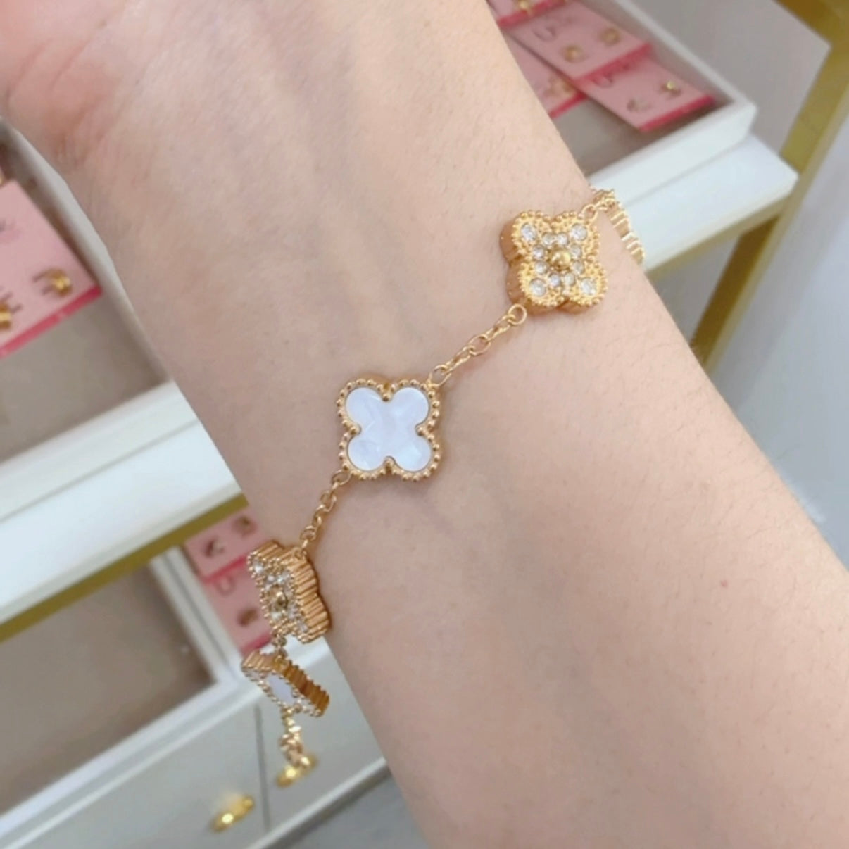 Pulsera Clover Blanca