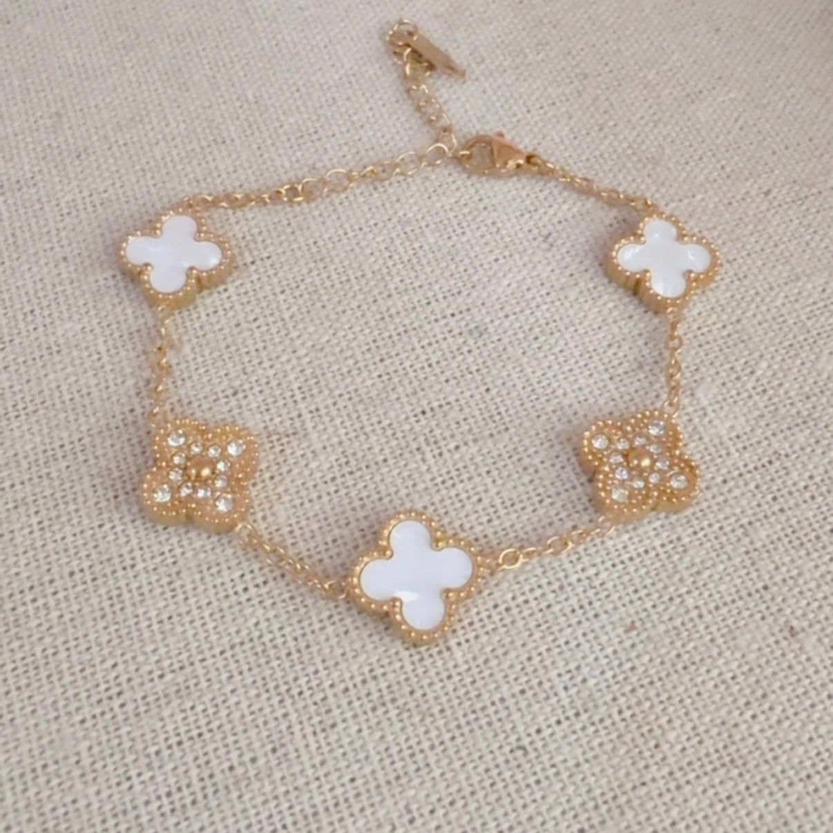 Pulsera Clover Blanca