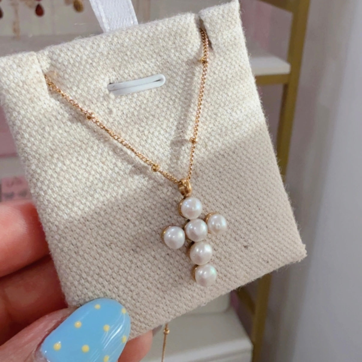 Collar Cruz Perlas
