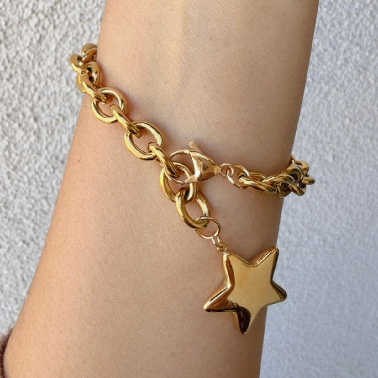 Pulsera Estrella Eslabon Acero