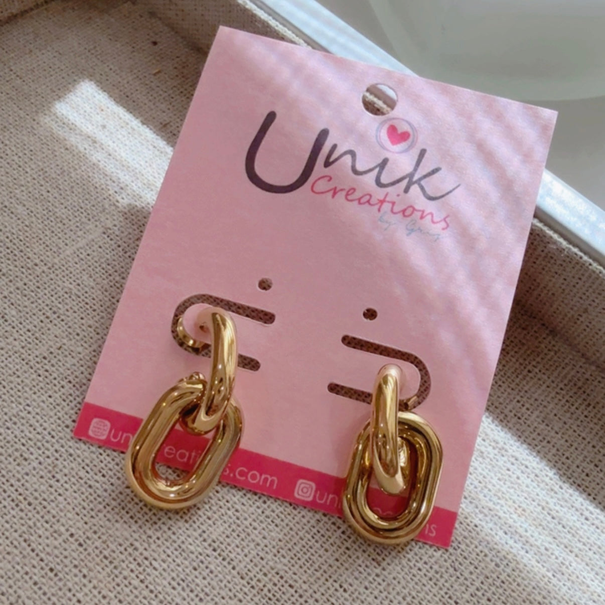 Aretes Eslabon Dorado