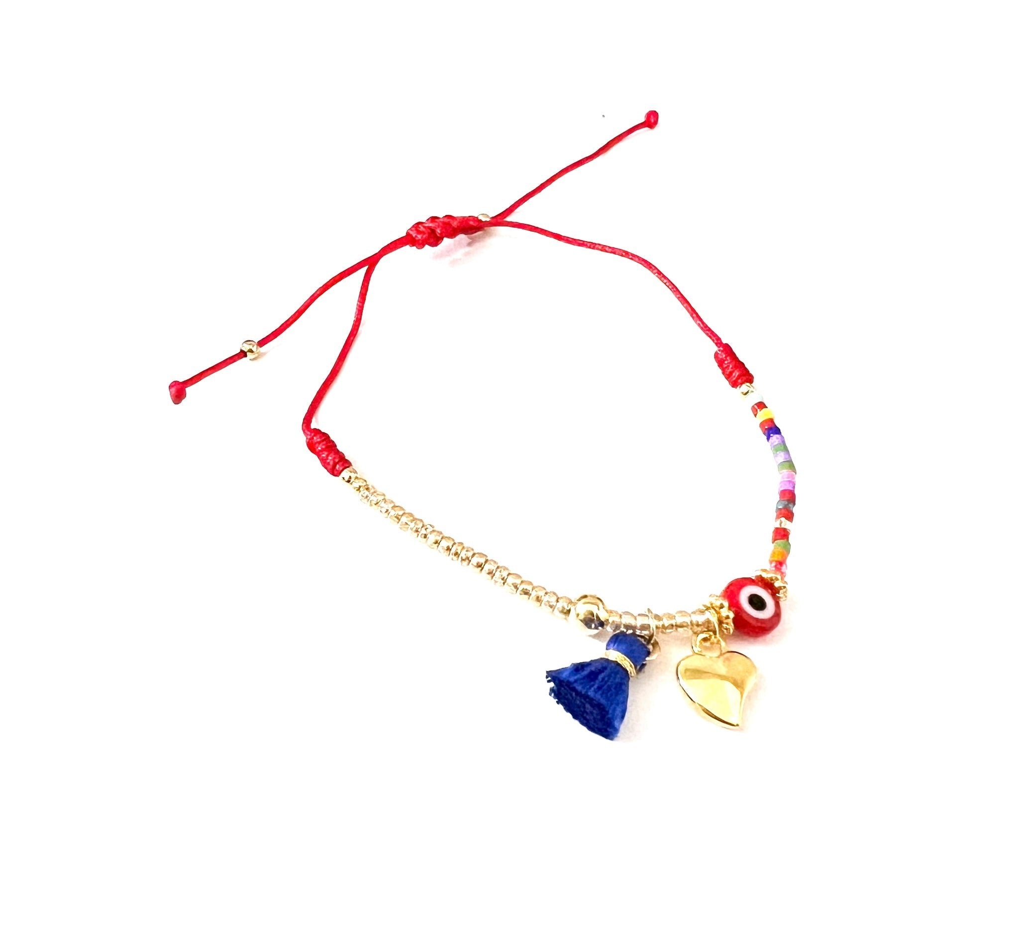 Pulsera Ojito Corazon Rojo