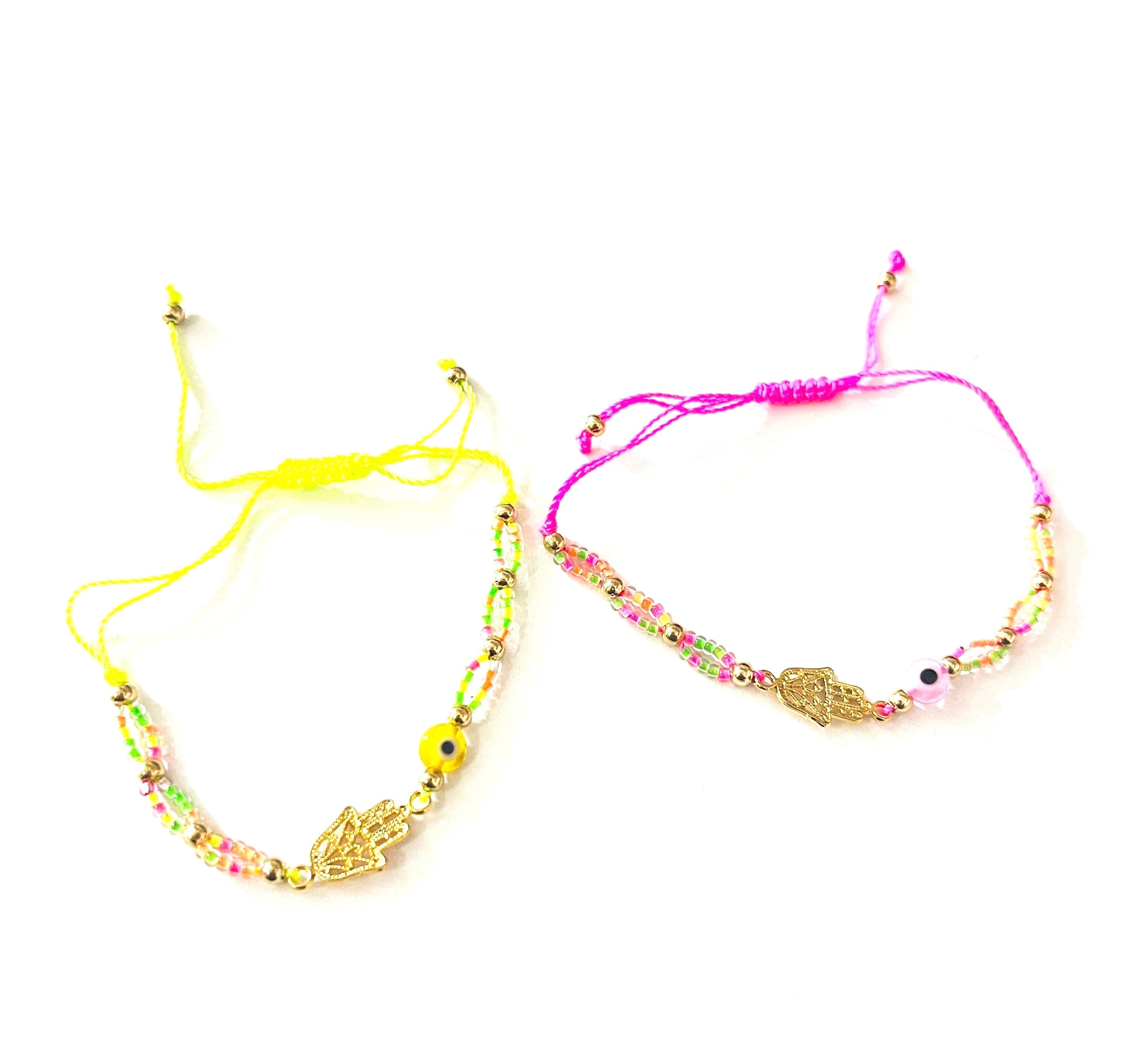 Pulsera Manita Ojito Neon
