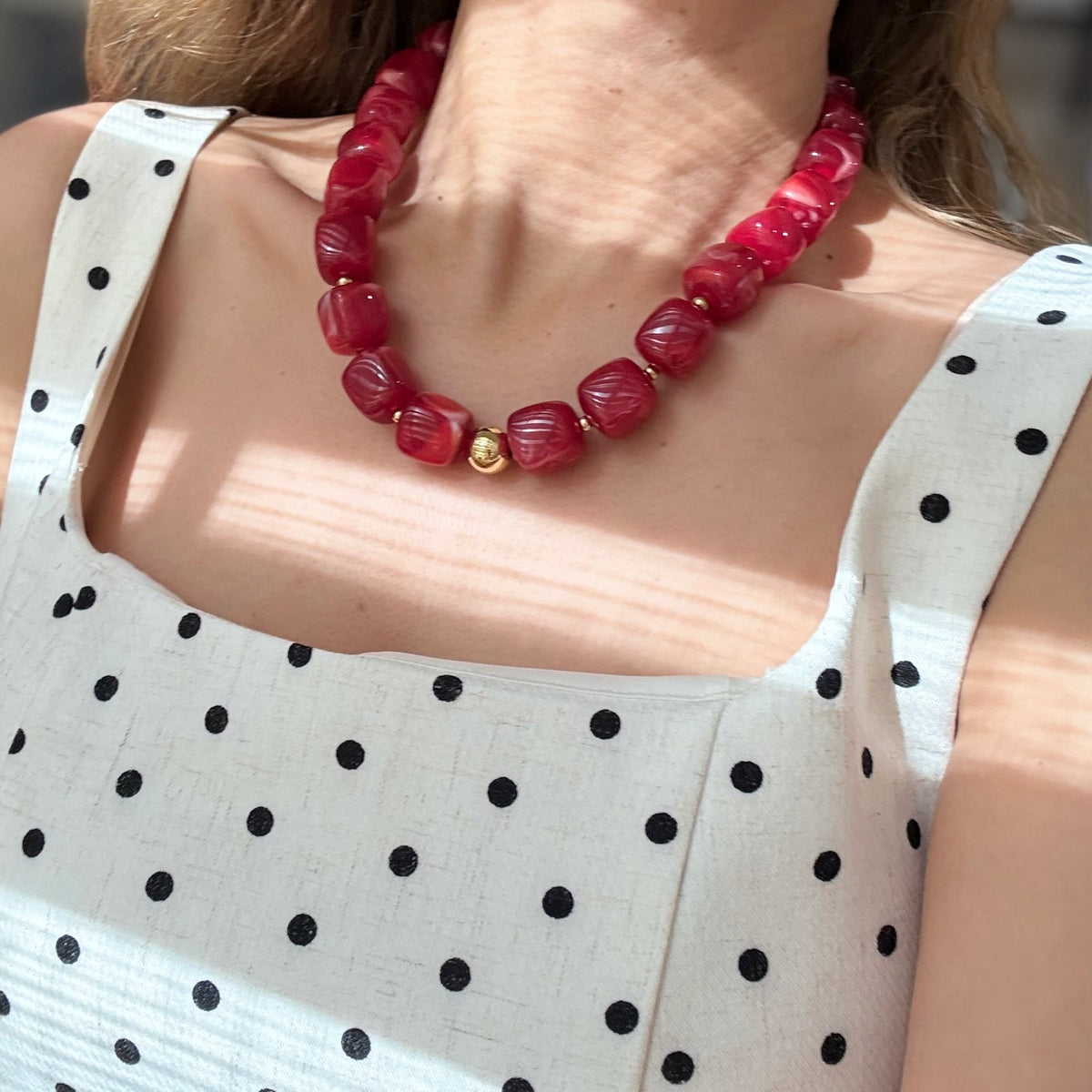 Red acrylic Necklace
