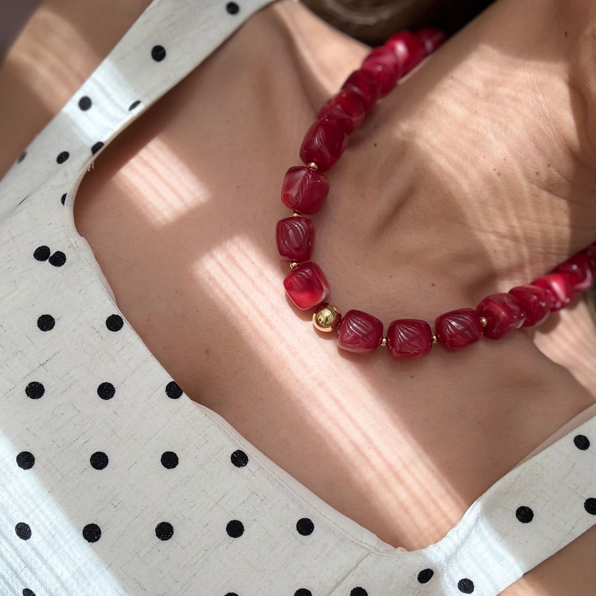 Red acrylic Necklace
