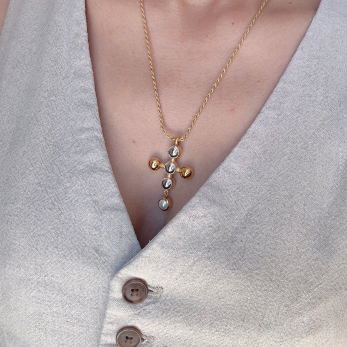 Collar Cruz Bicolor
