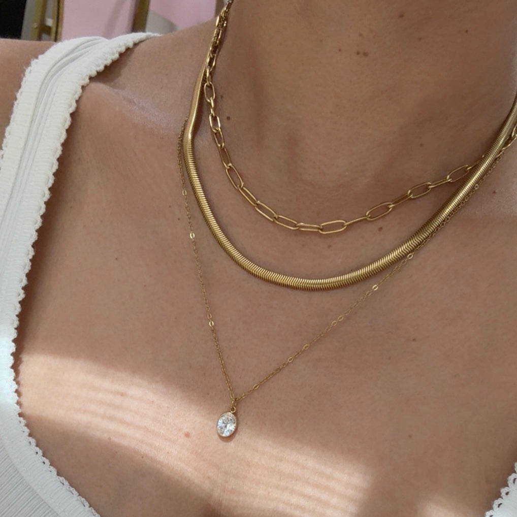 Collar Layered Eslabon Brillo