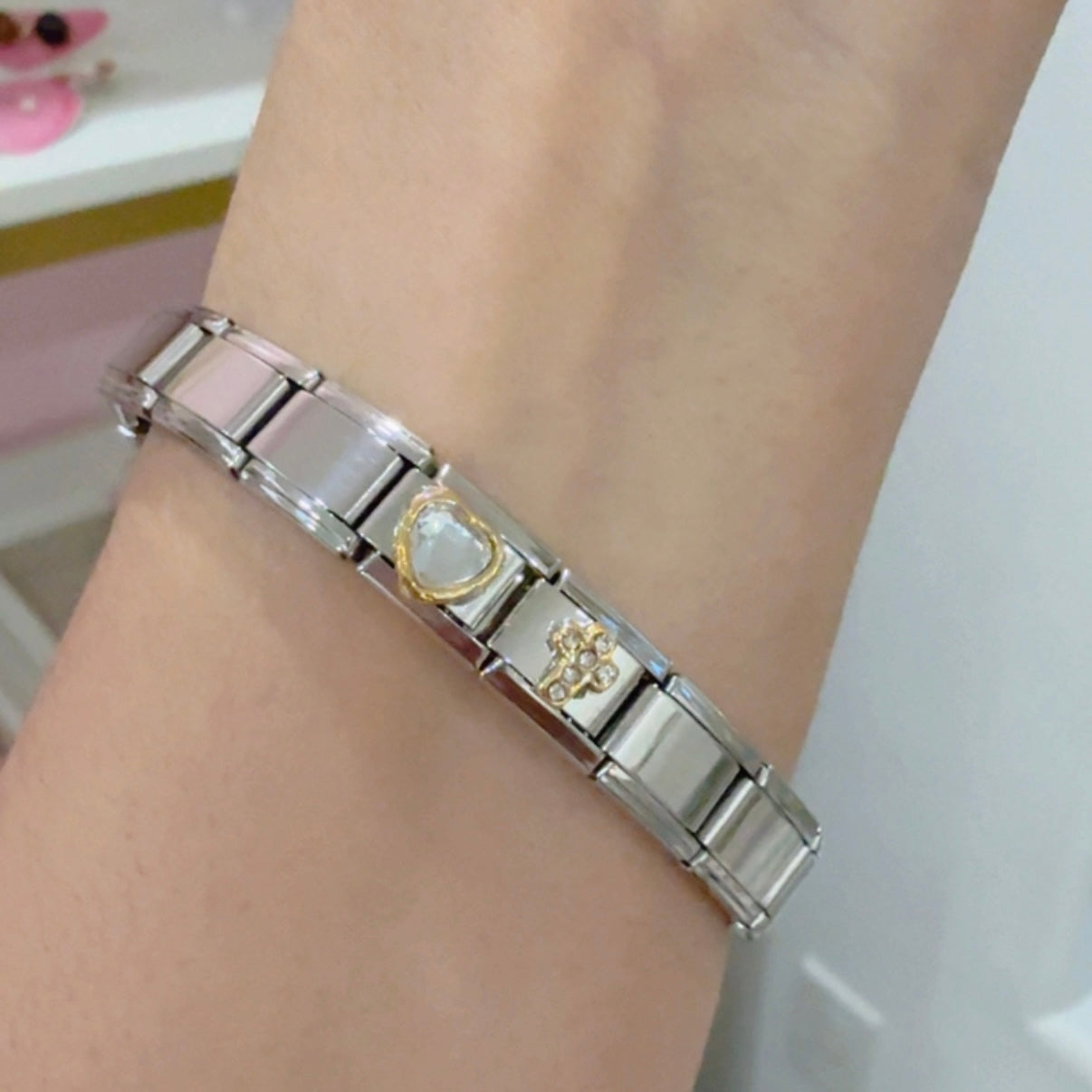 Pulsera Eslabones Cruz