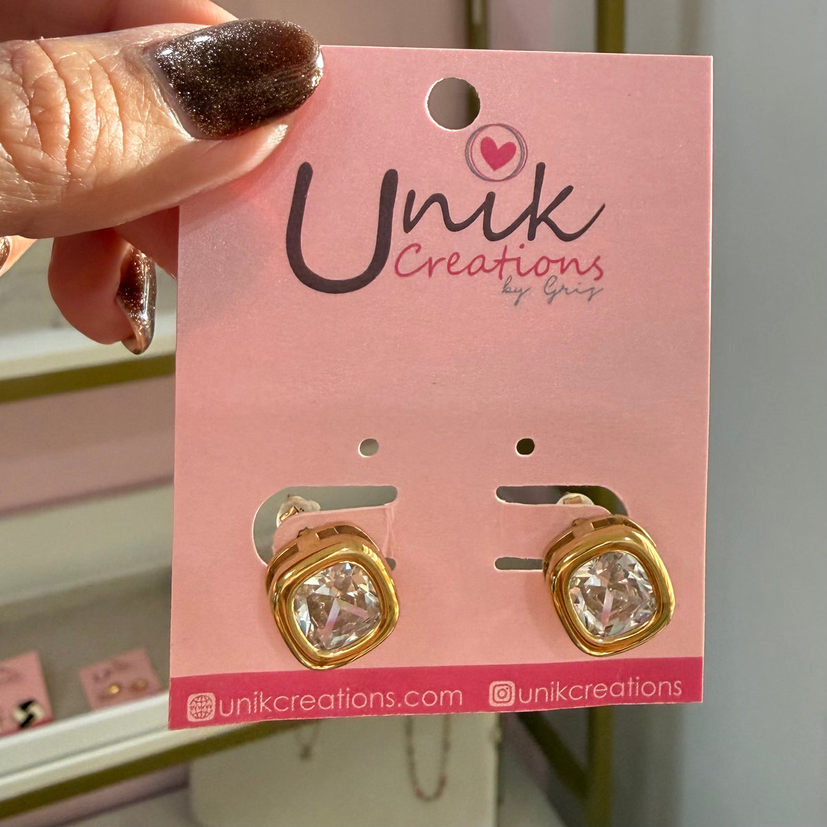 Zircon Square Earrings