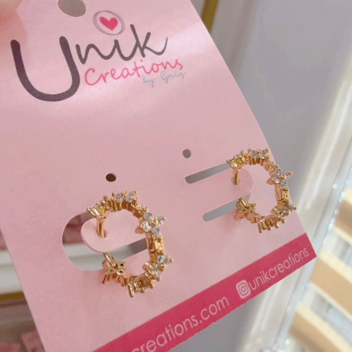 Aretes Huggie Clover