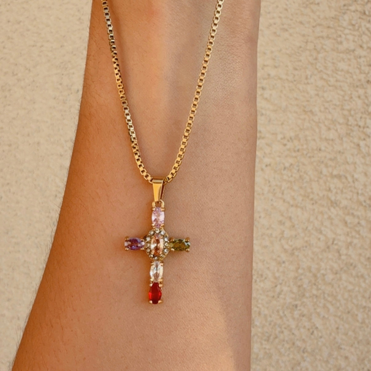 Collar Cruz Colorida