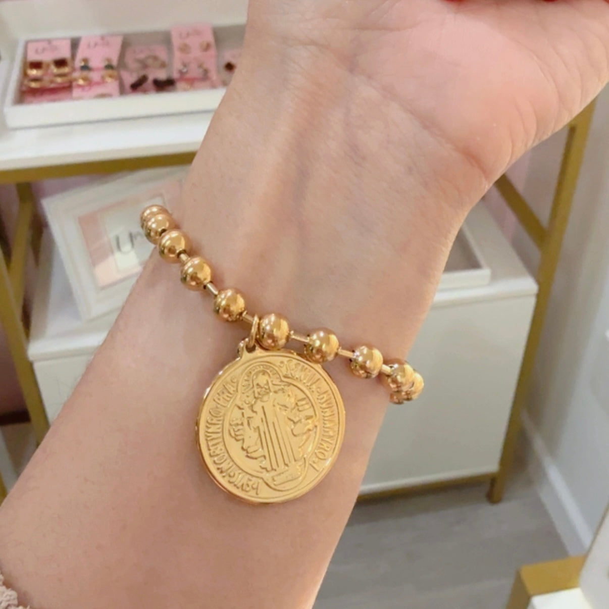 Pulsera Bolas Medalla SB