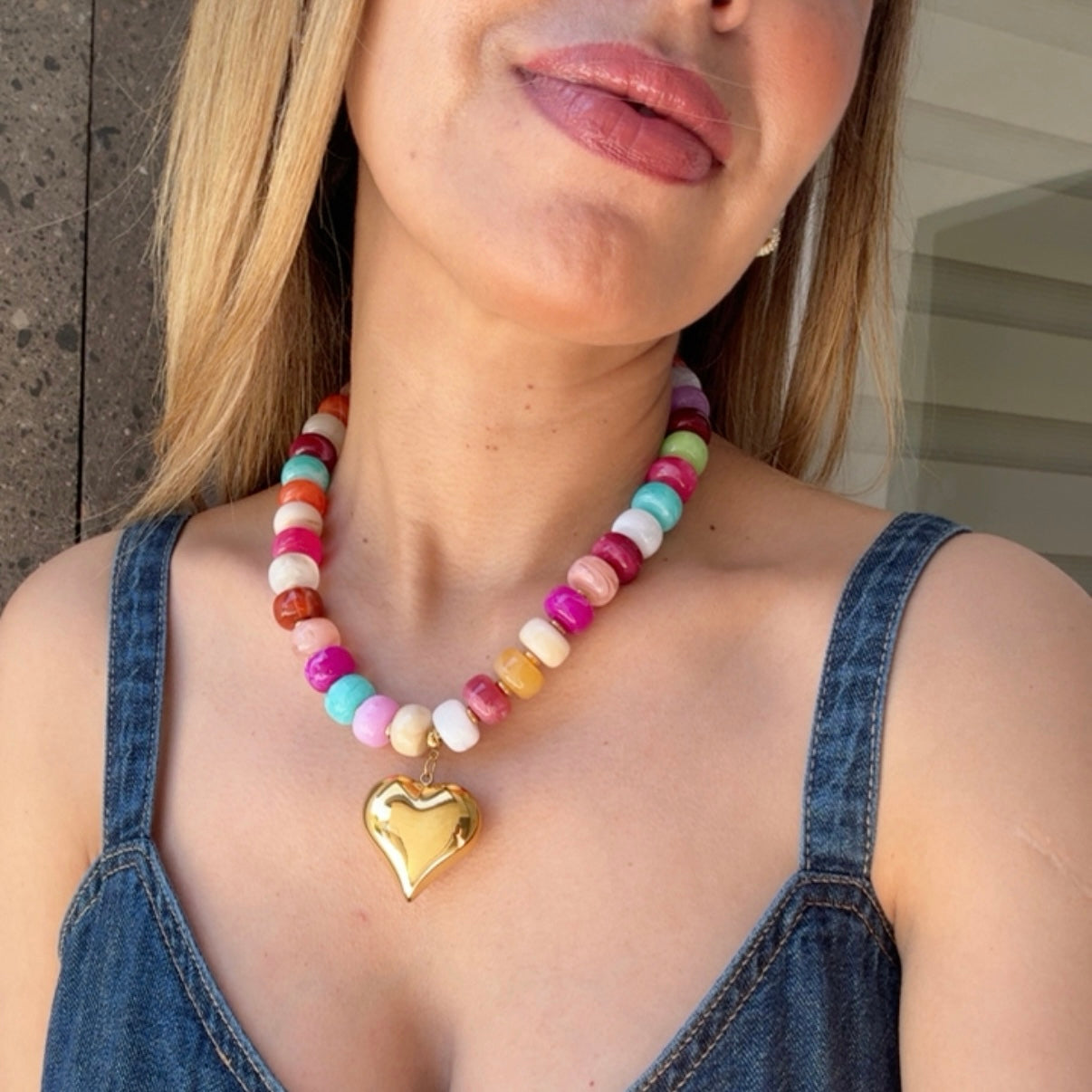Collar Corazón Multicolor