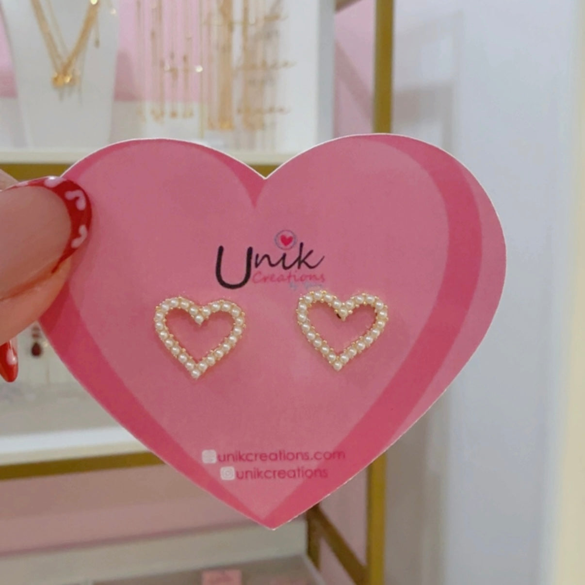 Aretes Corazón Perlitas