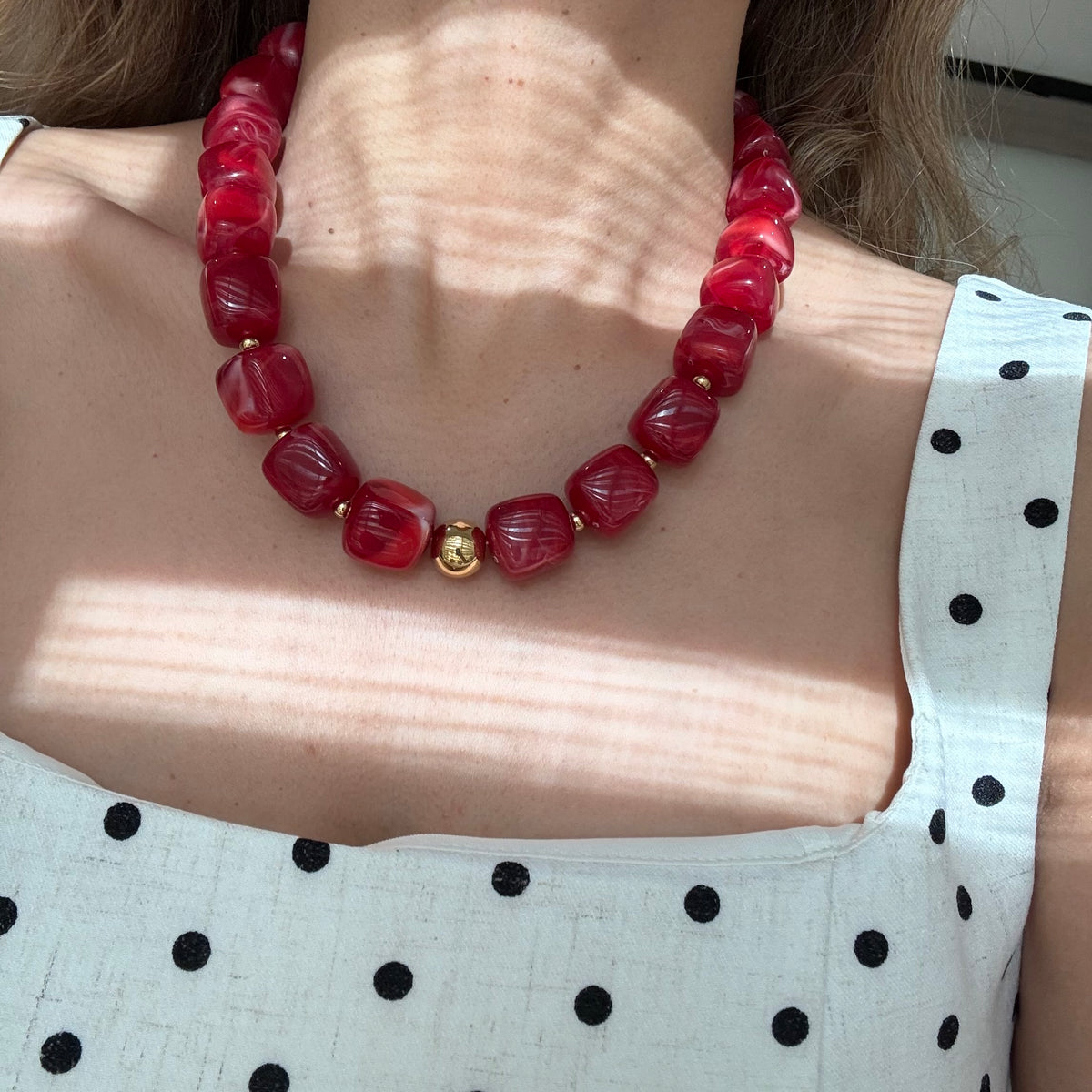 Red acrylic Necklace