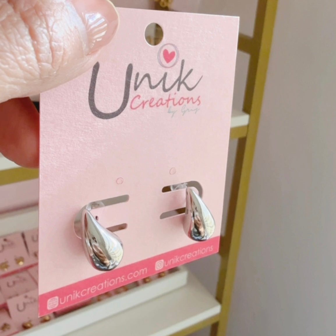 Aretes Gota Mini Plateado