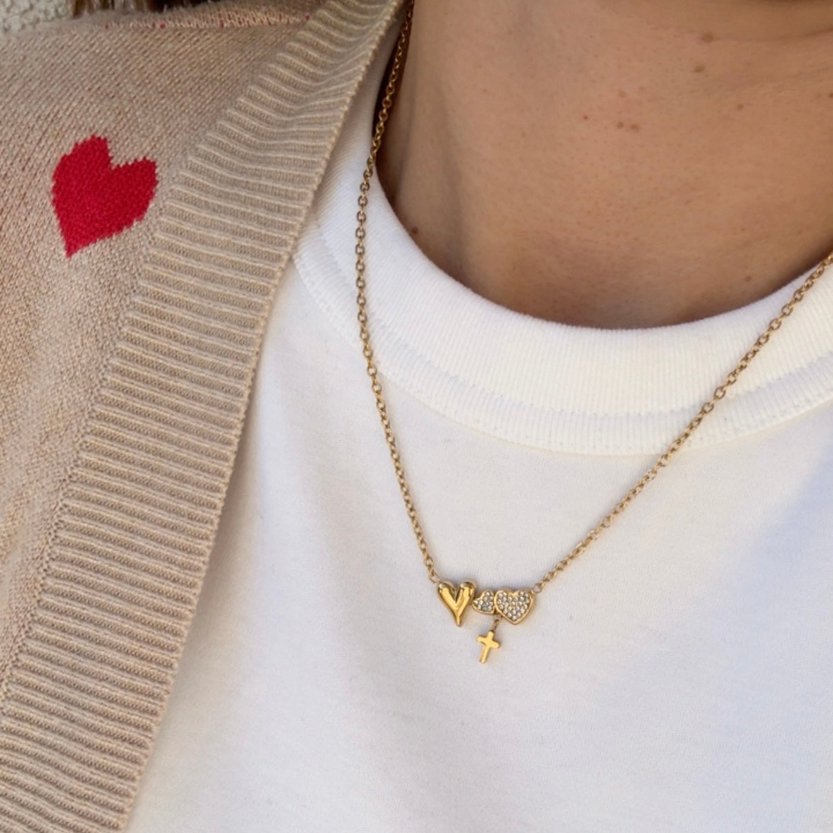 Collar Corazón Crucesita