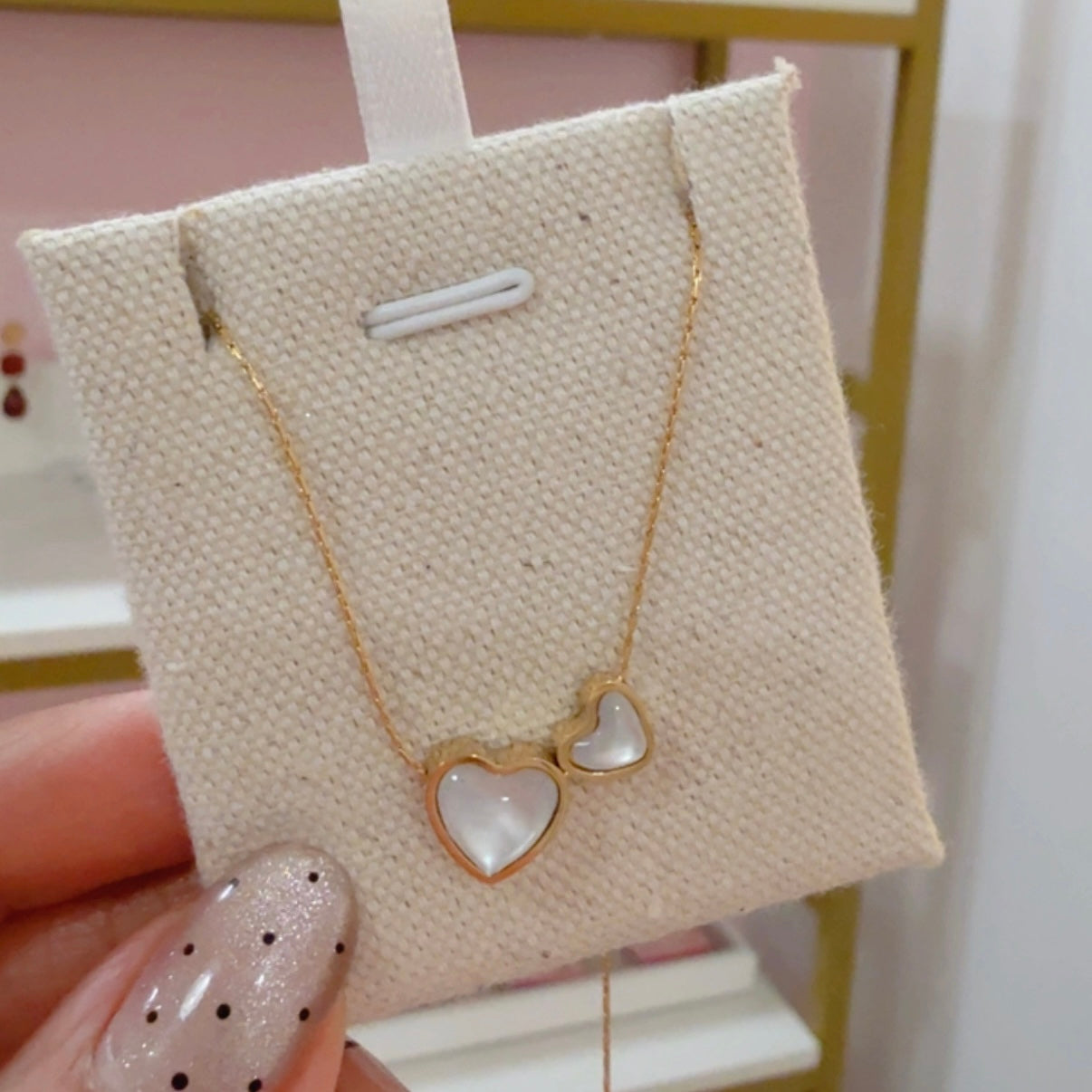 Collar Corazón Doble Perlado