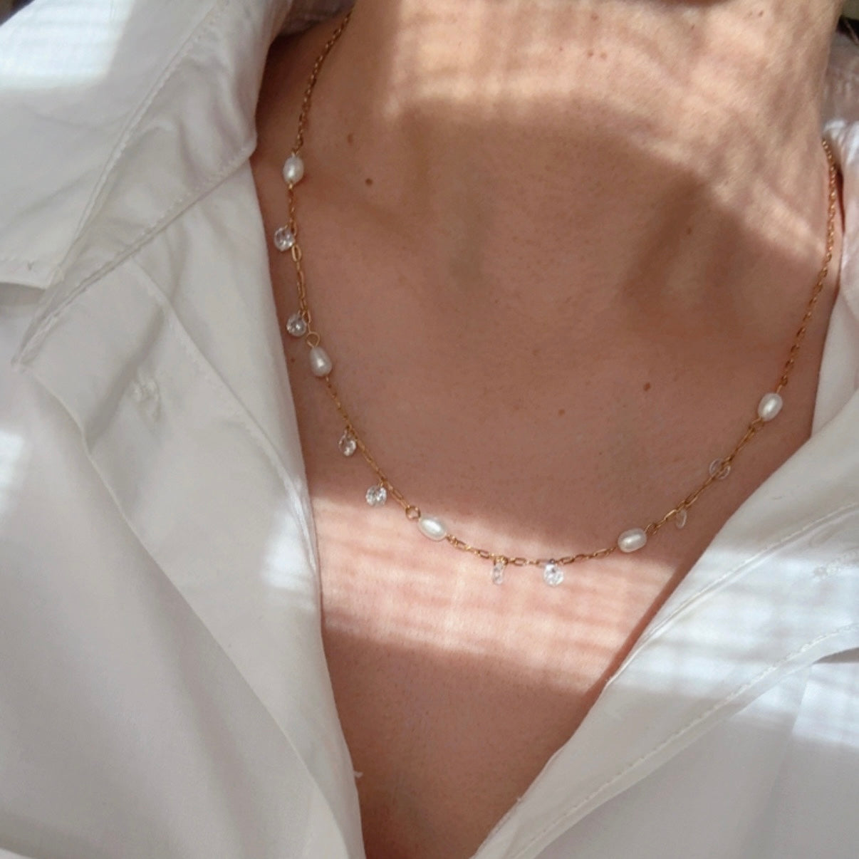 Collar Perlita Cristalitos