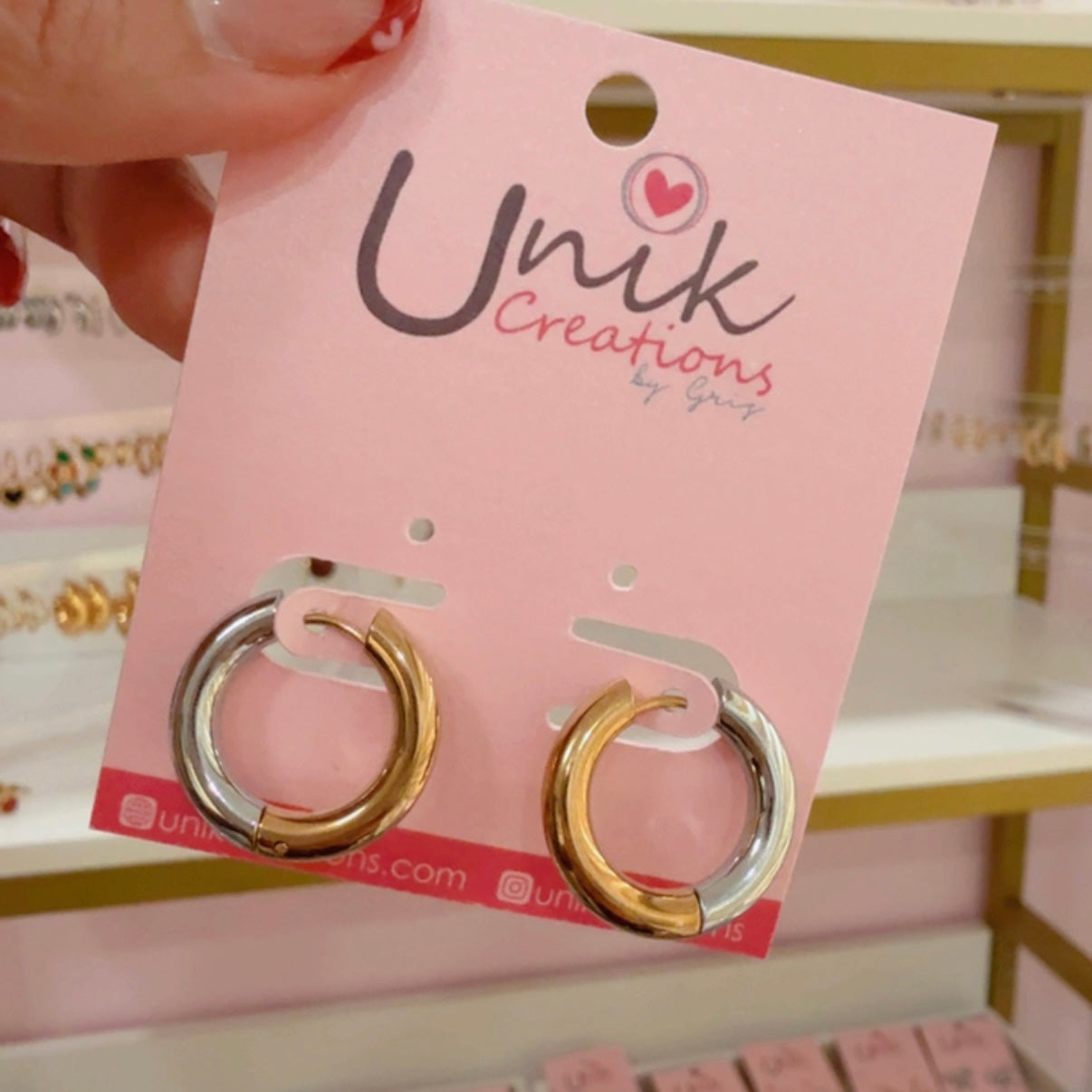 Aretes Arracada Bicolor