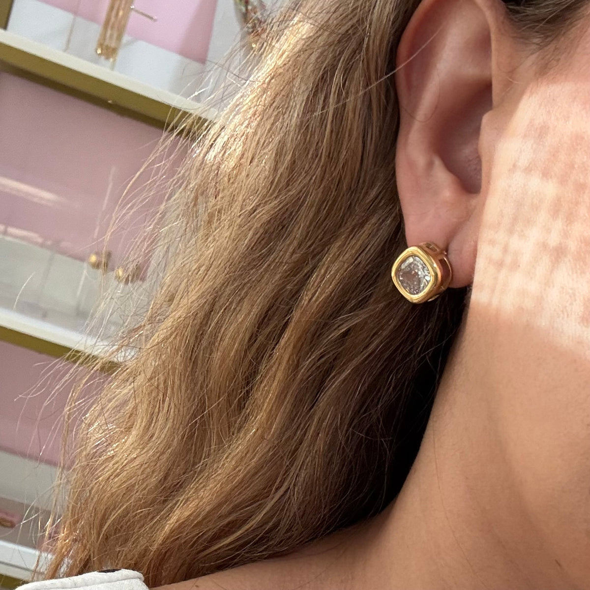 Zircon Square Earrings